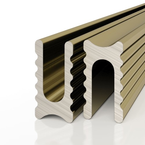 Профиль алюминиевый теневой разделительный Decaro D009A Brass Латунный 3000×5×10