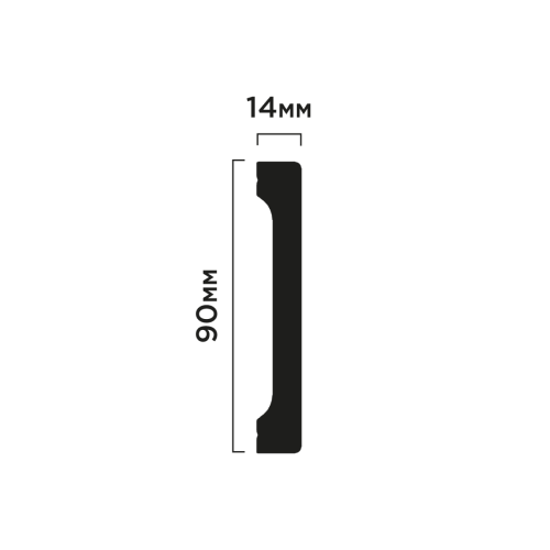 Плинтус Hiwood B90V1 BK114 2700×90×14 Плинтус Hiwood B90V1 BK114 2700×90×14