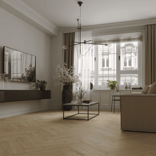 Кварцвиниловый SPC ламинат Norland Parquet Clear Room 1066-6 венгерская елка 600×125×4