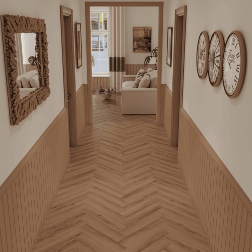 Кварцвиниловый SPC ламинат Norland Parquet S Senezh 1055-5 венгерская елка 600×125×4