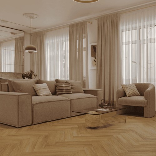 Кварцвиниловый SPC ламинат Norland Parquet S Provence 1055-14 венгерская елка 600×125×4