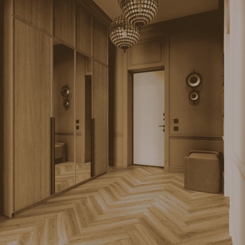 Ламинат Norland Herringbone Elegant Дуб Рива LF303-35 венгерская елка 600×100×8
