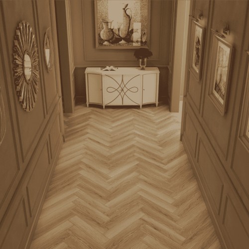 Ламинат Norland Herringbone Elegant Дуб Тинос LF303-38 венгерская елка 600×100×8