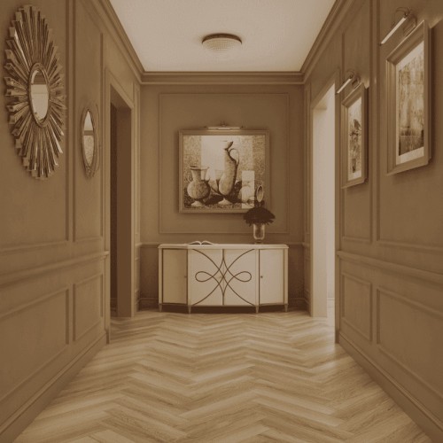 Ламинат Norland Herringbone Elegant Дуб Тинос LF303-38 венгерская елка 600×100×8