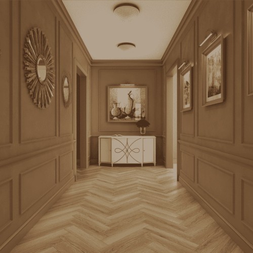Ламинат Norland Herringbone Elegant Дуб Тинос LF303-38 венгерская елка 600×100×8