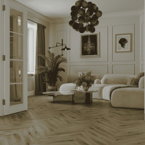 Ламинат Norland Herringbone Elegant Strong Дуб Элла LF304-41 венгерская елка 600×100×12