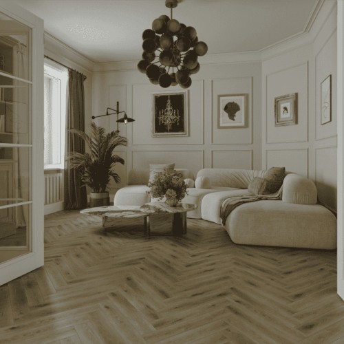 Ламинат Norland Herringbone Elegant Strong Дуб Элла LF304-41 венгерская елка 600×100×12
