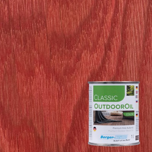 Масло для дерева Berger-Seidle Classic OutdoorOil Color цвет Red / Rot полуматовое 1 л