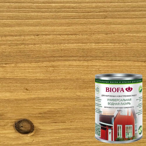 Лазурь для дерева Biofa 5075 цвет 7553 Кленовый Мед шелковисто-матовая 10 л
