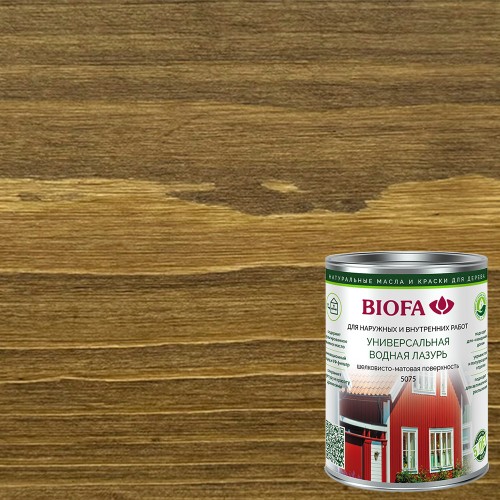 Лазурь для дерева Biofa 5075 цвет 7551 Гречишный Мед шелковисто-матовая 2,5 л