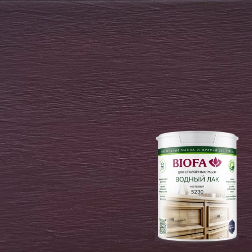 Лак для дерева Biofa 5230 Гранатовый 3003 матовый 0,9 л