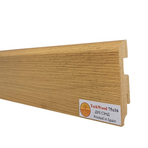 Плинтус МДФ ламинированный TeckWood Дуб Сэнд 2000×75×16