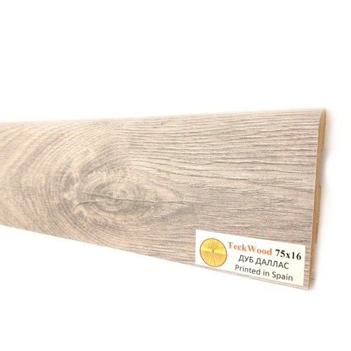 Плинтус МДФ ламинированный TeckWood Дуб Даллас Oak Dallas 2000×75×16