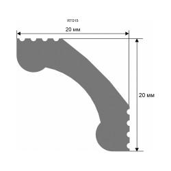 Потолочный плинтус под покраску Artiva RT015 2000×20×20