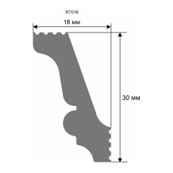 Потолочный плинтус под покраску Artiva RT016 2000×18×30
