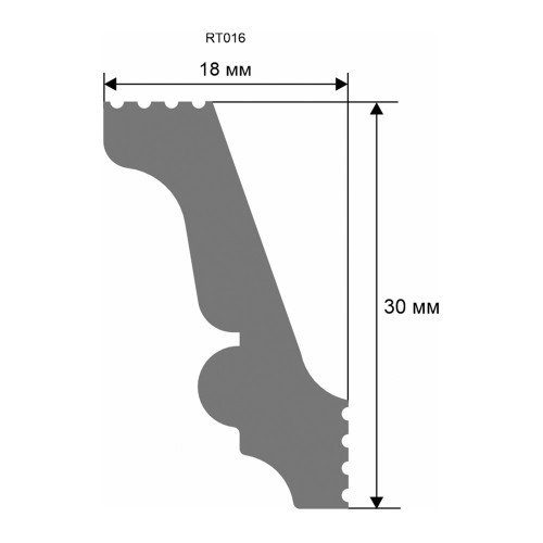 Потолочный плинтус под покраску Artiva RT016 2000×18×30