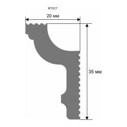 Потолочный плинтус под покраску Artiva RT017 2000×20×35