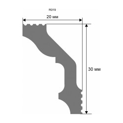 Потолочный плинтус под покраску Artiva RT019 2000×20×30