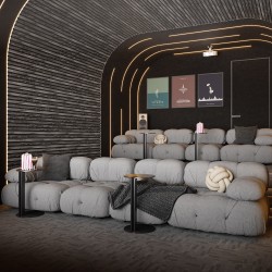 МДФ стеновая панель акустическая Artiva Flex Дуб Рейн AFL027 черный войлок гибкая 2750×600×6