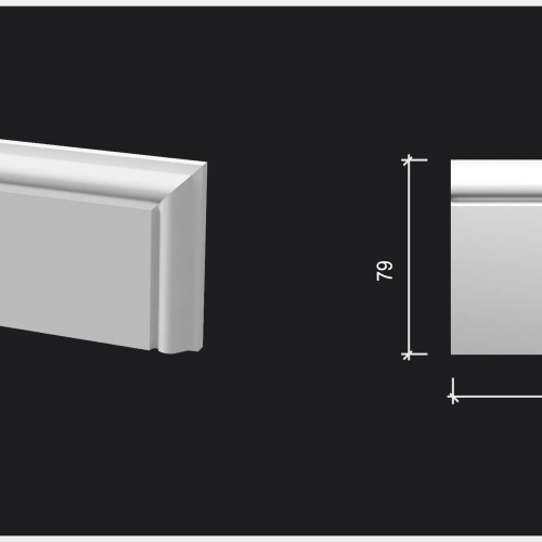 Заглушка для плинтуса под покраску Decor-Dizayn DD005/U3 правая 79 мм
