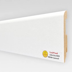 Плинтус МДФ ламинированный TeckWood белый Титан 2000×100×16