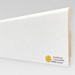 Плинтус МДФ ламинированный TeckWood белый Титан 2000×120×16