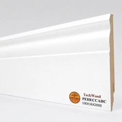 Плинтус МДФ ламинированный TeckWood белый Ренессанс матовый 2000×100×16