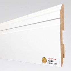 Плинтус МДФ ламинированный TeckWood белый Вектор матовый 2000×140×16