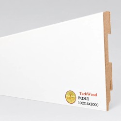 Плинтус МДФ ламинированный TeckWood белый Роял матовый 2000×100×16