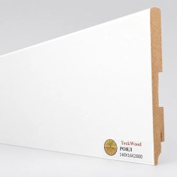 Плинтус МДФ ламинированный TeckWood белый Роял матовый 2000×140×16