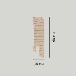 Плинтус деревянный Tarkett Дуб Нордик 60х16, технический рисунок