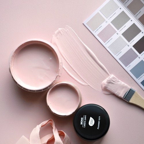 Краска Lanors Mons цвет Pink nougat 200 Interior 2.5 л фото в интерьере