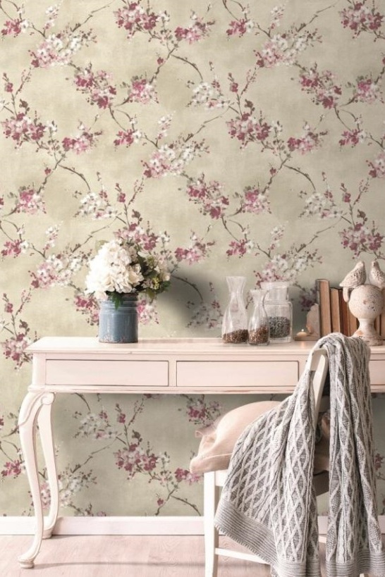 Обои Aura Valentine 1720-2 фото в интерьере