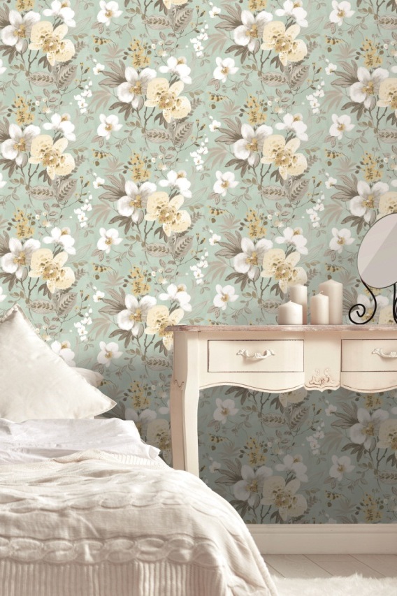 Обои Aura Valentine 1721-3 фото в интерьере