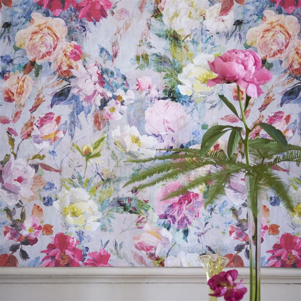 Обои Designers Guild Jardin Des Plantes Marianne Fuchsia PDG712/01 фото в интерьере