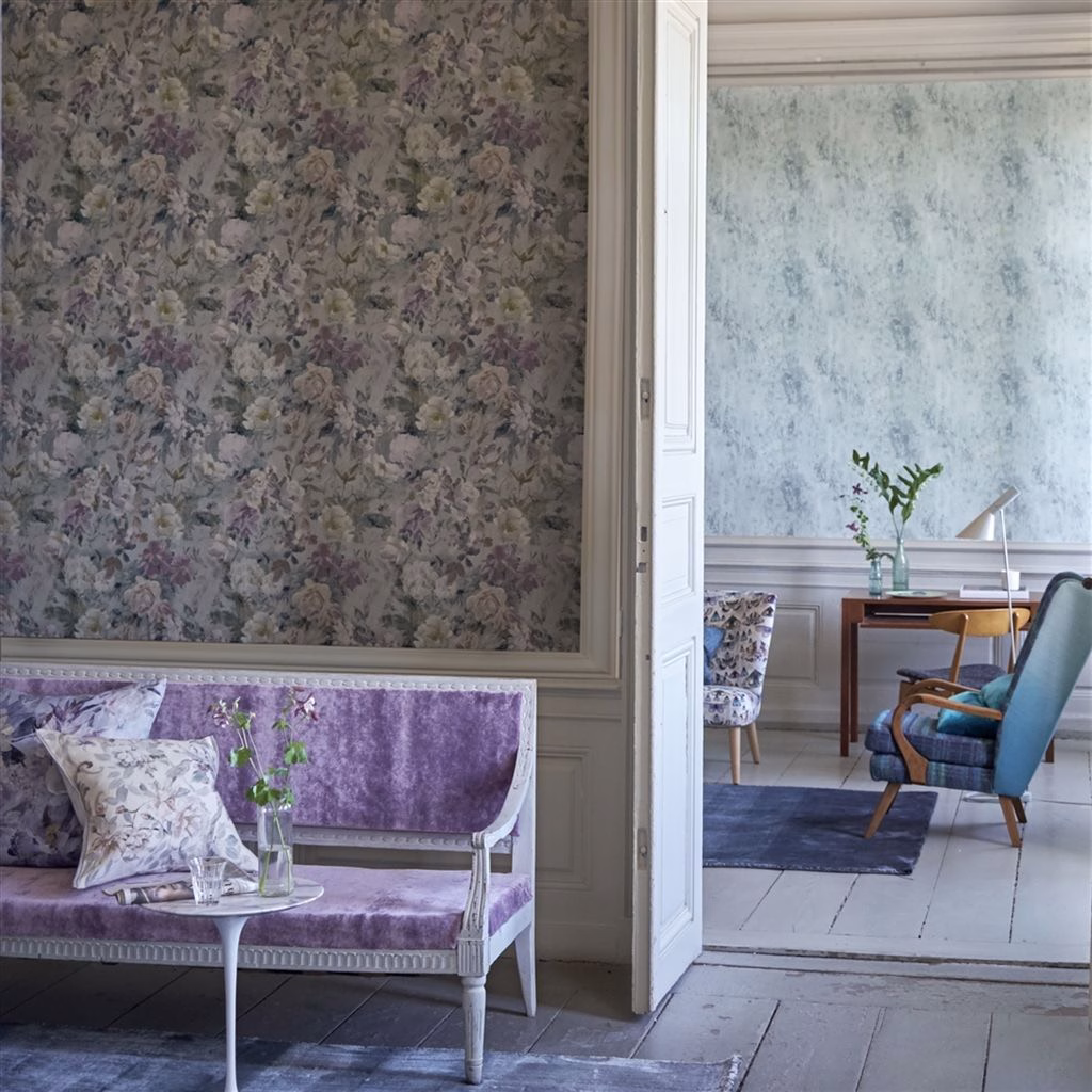 Обои Designers Guild Jardin Des Plantes Marianne Slate PDG712/04 фото в интерьере