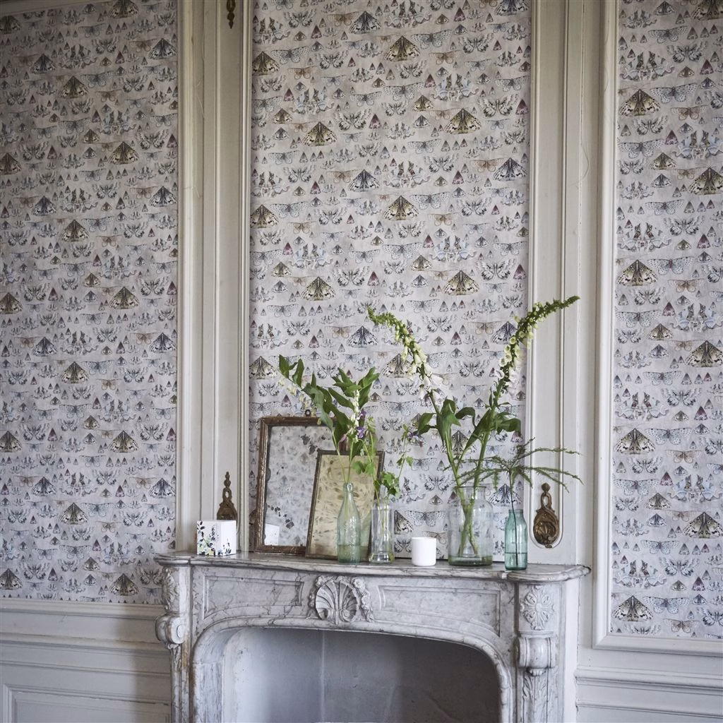 Обои Designers Guild Jardin Des Plantes Issoria Zinc PDG713/02 фото в интерьере