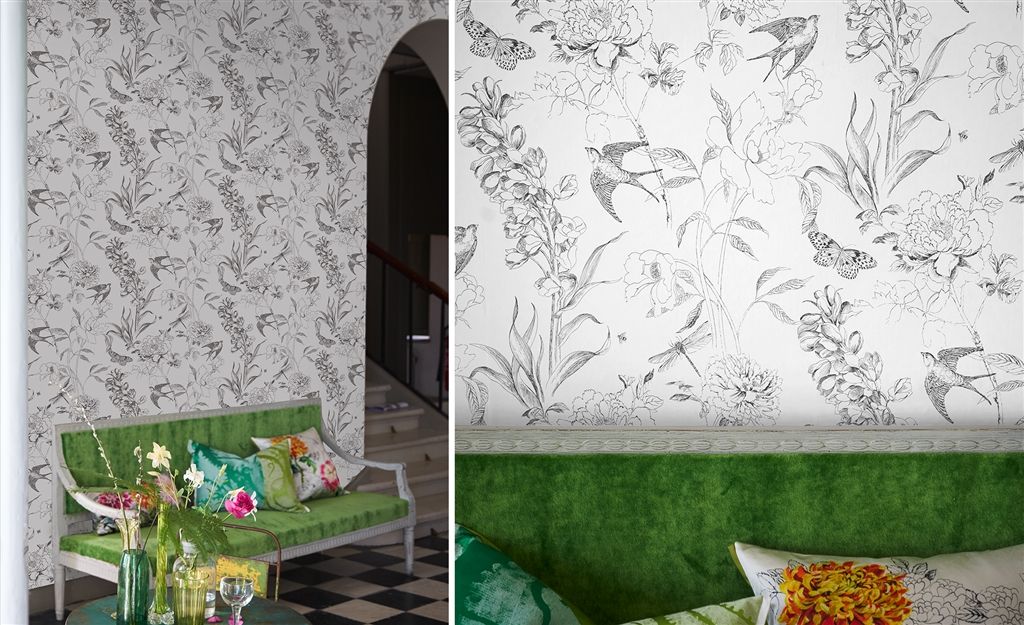Обои Designers Guild Jardin Des Plantes Sibylla Birch PDG714/01 фото в интерьере