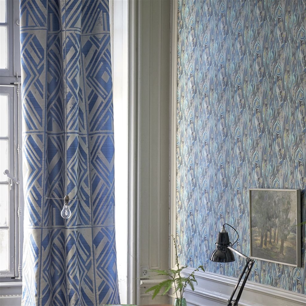Обои Designers Guild Jardin Des Plantes Delahaye Cobalt PDG715/02 фото в интерьере