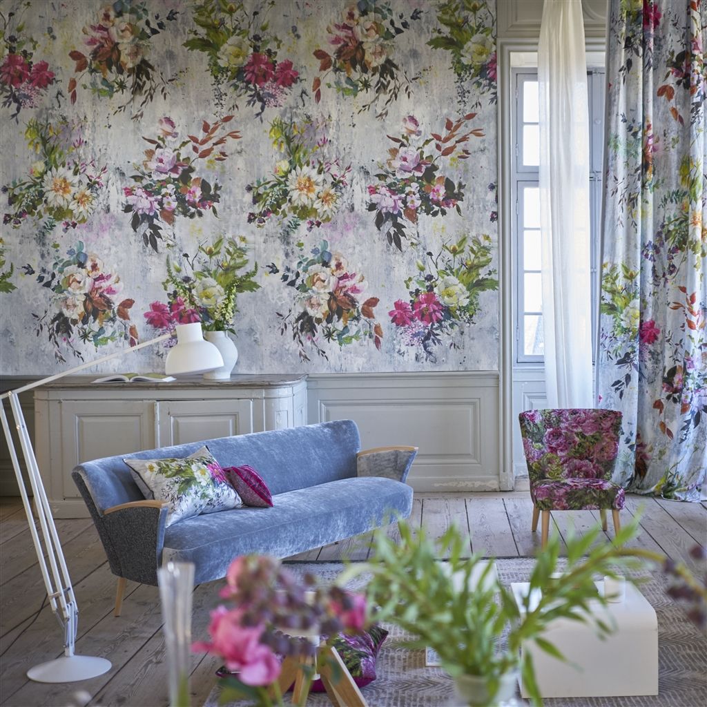 Панно Designers Guild Jardin Des Plantes Aubriet Fuchsia PDG717/01 фото в интерьере
