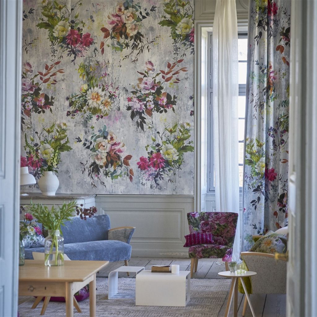 Панно Designers Guild Jardin Des Plantes Aubriet Fuchsia PDG717/01 фото в интерьере