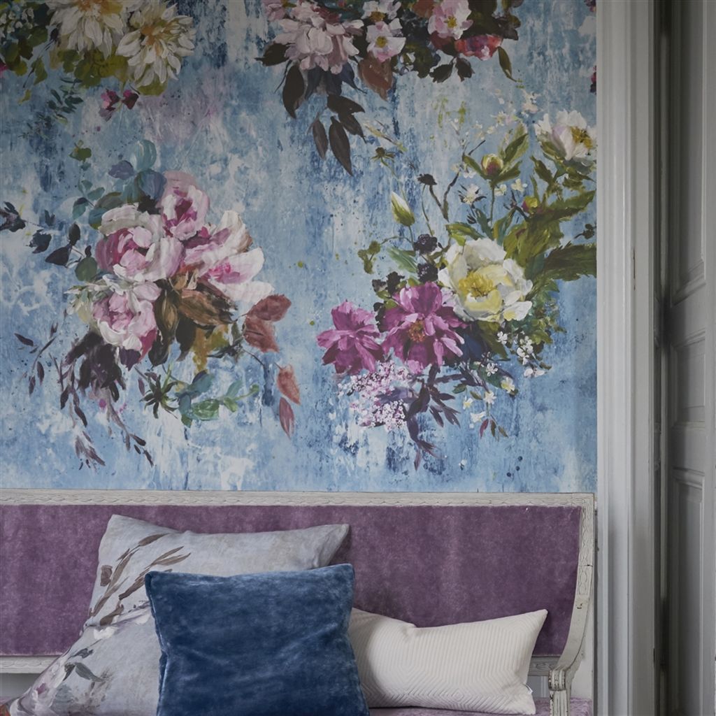 Панно Designers Guild Jardin Des Plantes Aubriet Slate Blue PDG717/03 фото в интерьере