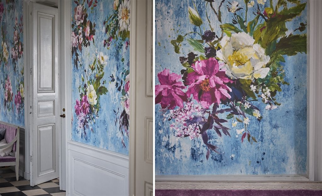Панно Designers Guild Jardin Des Plantes Aubriet Slate Blue PDG717/03 фото в интерьере