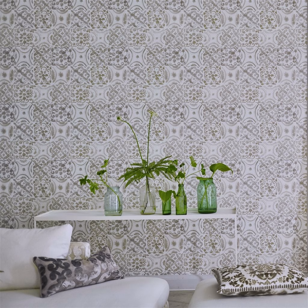 Обои Designers Guild Majolica Pesaro Birch PDG1021/04 фото в интерьере