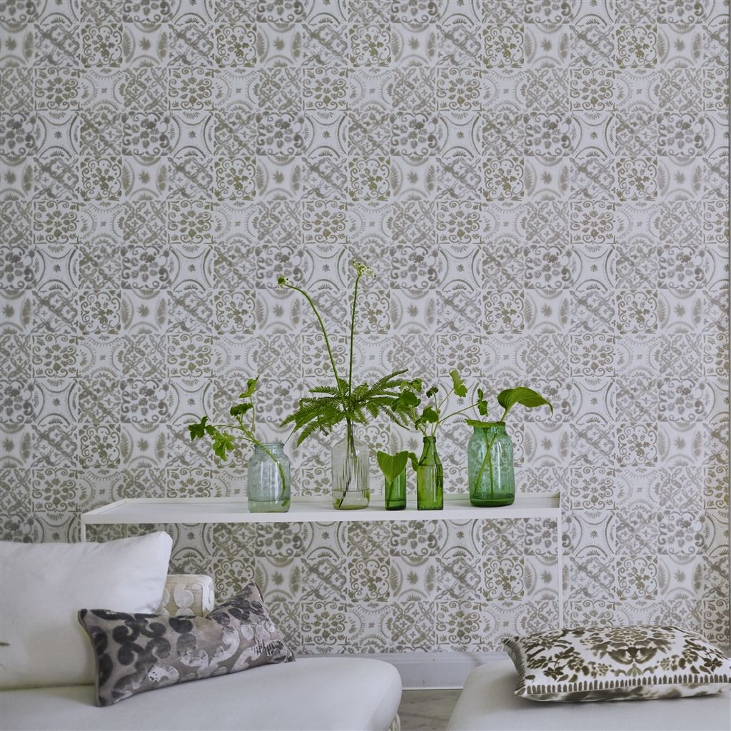 Обои Designers Guild Majolica Pesaro Birch PDG1021/04 фото в интерьере