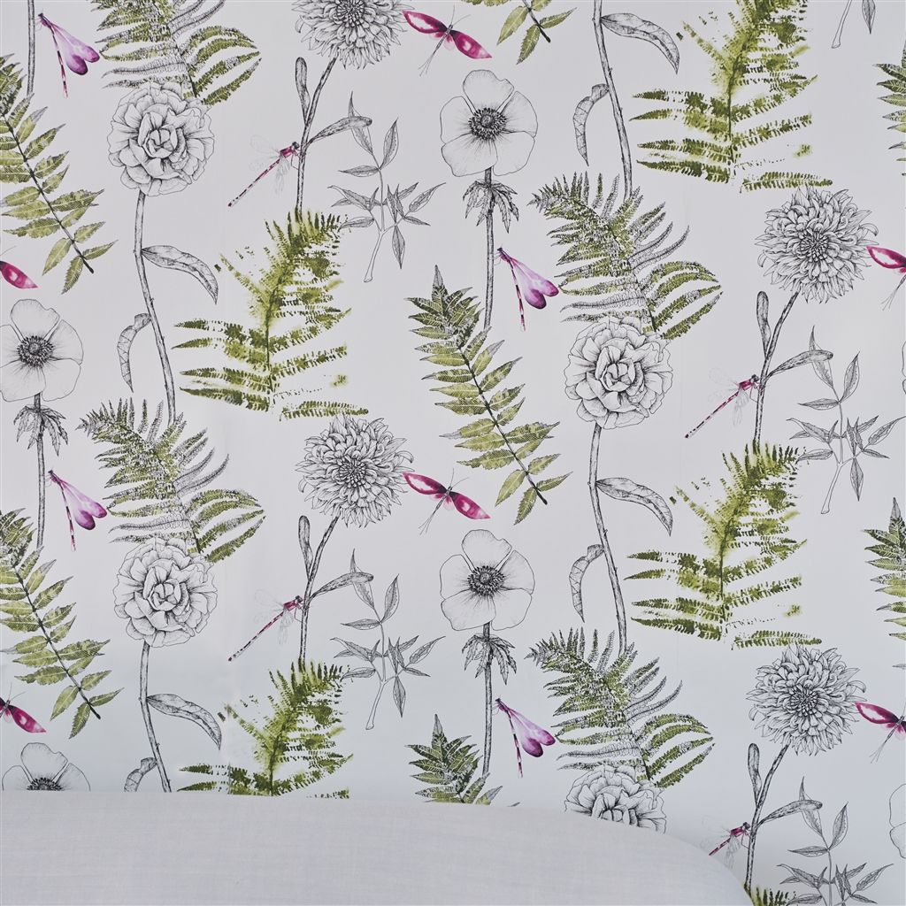 Обои Designers Guild Majolica Acanthus Moss PDG1022/04 фото в интерьере