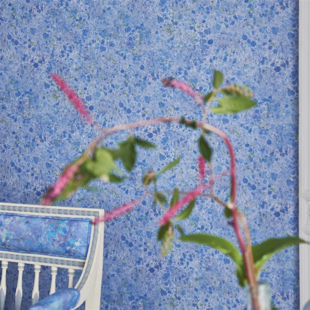 Обои Designers Guild Majolica Lustro Cerulean PDG1025/01 фото в интерьере