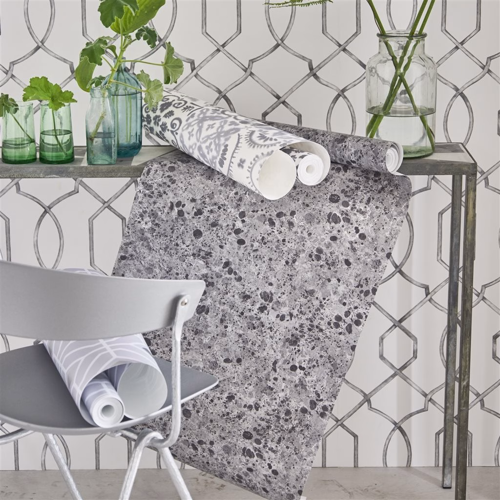 Обои Designers Guild Majolica Lustro Zinc PDG1025/06 фото в интерьере