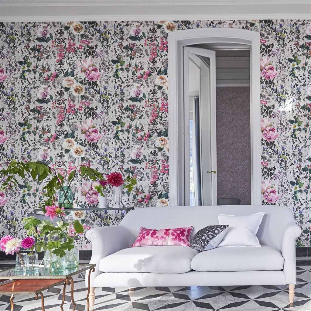 Панно Designers Guild Majolica Majolica Slate PDG1028/02 фото в интерьере