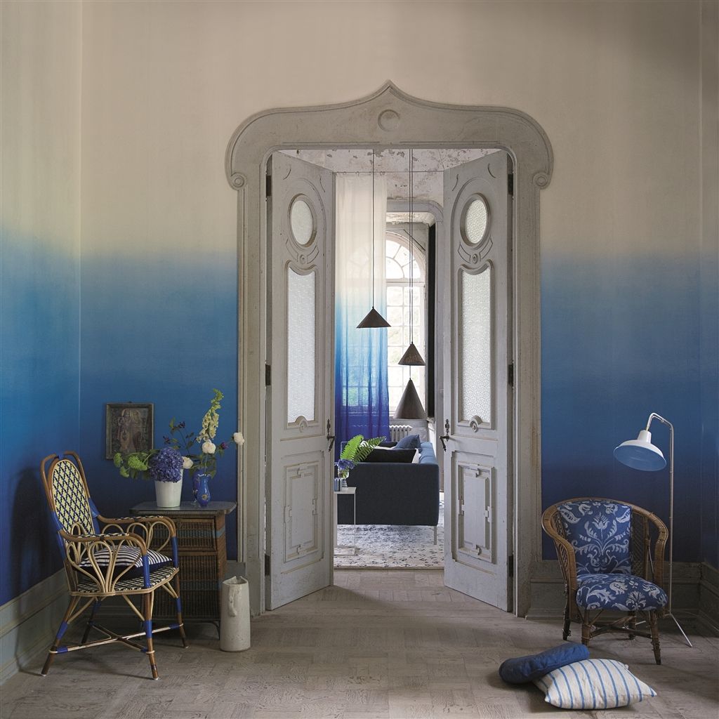 Панно Designers Guild Marquisette Saraille-Cobalt P600/01 фото в интерьере